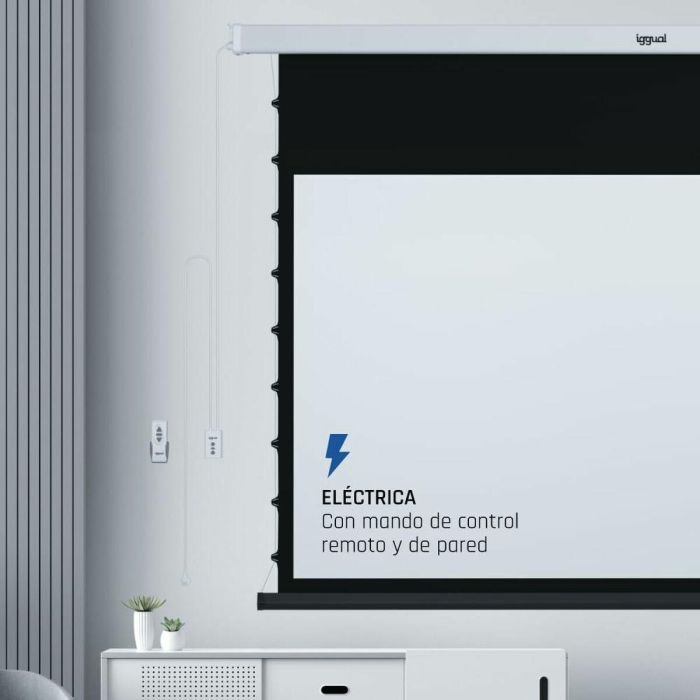 Pantalla Eléctrica Mural iggual IGG319680 92" 2 Pantalla Eléctrica Mural iggual IGG319680 92" 2