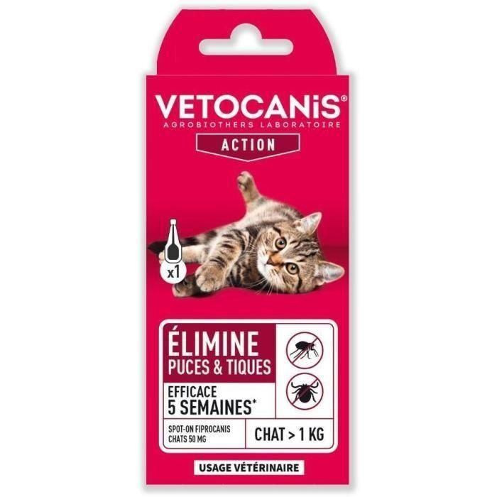 VETOCANIS Spot on Fipronil Pipette, Anti Pulgas y Anti-Ticks - Para gatos VETOCANIS Spot on Fipronil Pipette, Anti Pulgas y Anti-Ticks - Para gatos