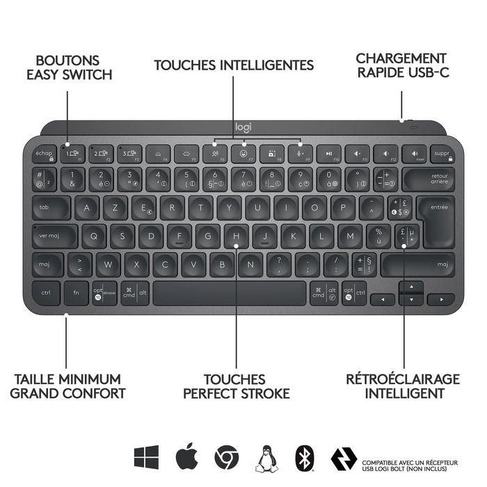 Teclado Logitech 920-010495 Grafito Qwerty Español QWERTY 12