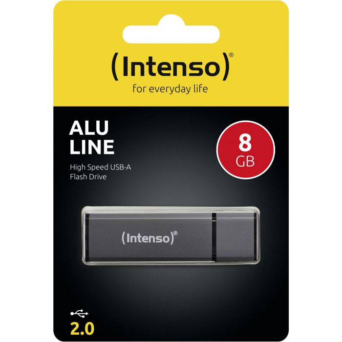 Intenso Lápiz USB Alu line 8GB USB 2.0 Aluminio Antracita (3521461) 2