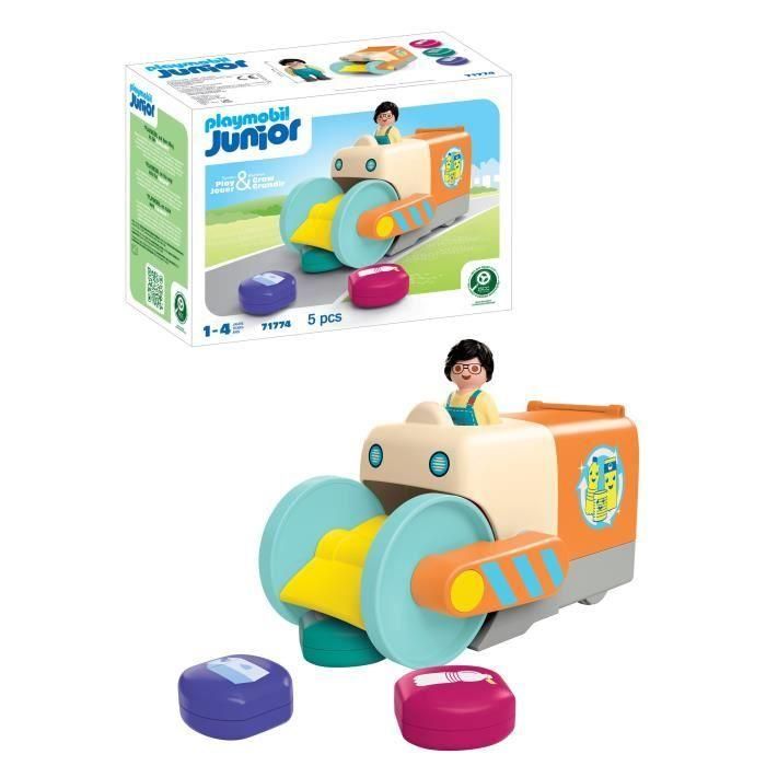 PLAYMOBIL 71774 Vehículo Recolector de Basura Junior para Niños +12 Meses con Palas Giratorias y Clasificador 2