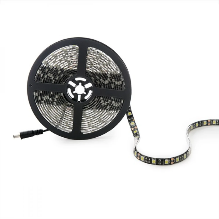 Tira LED SMD5050 72W 3948Lm CRI85 3000K 12VDC IP65 Pcb Negro x5M 40.000H Blanco Cálido CA-5050-300-IP65-B-WW