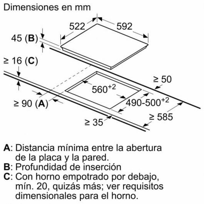 Placa de Inducción BOSCH 1200 W 2000 W 2700 W 1