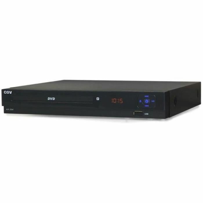 CGV AX 204 Reproductor de DVD para sala de estar con Escalado a 1080P, Control remoto de botones grandes y Reproducción multimedia 3