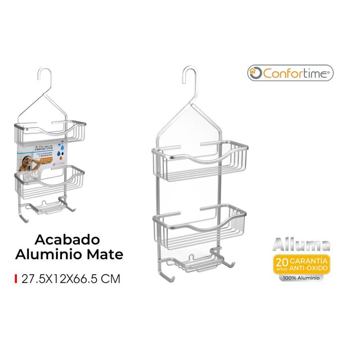 Colgador de baño 3 bandejas Alluma Confortime (4 Unidades) Colgador de baño 3 bandejas Alluma Confortime (4 Unidades)