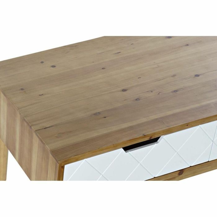 DKD Home Decor Mesa de Centro Moderna 2 Cajones Desmontable Abeto Marrón Blanco 105x55x46 cm 3 DKD Home Decor Mesa de Centro Moderna 2 Cajones Desmontable Abeto Marrón Blanco 105x55x46 cm 3