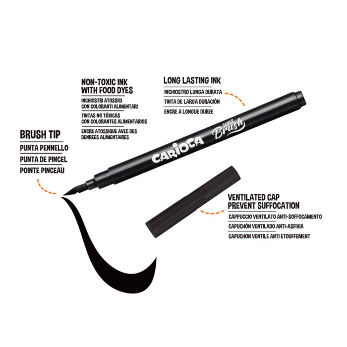 Carioca Rotulador Super Brush Punta Pincel Colores Surtidos Estuche 10 Unidades 3