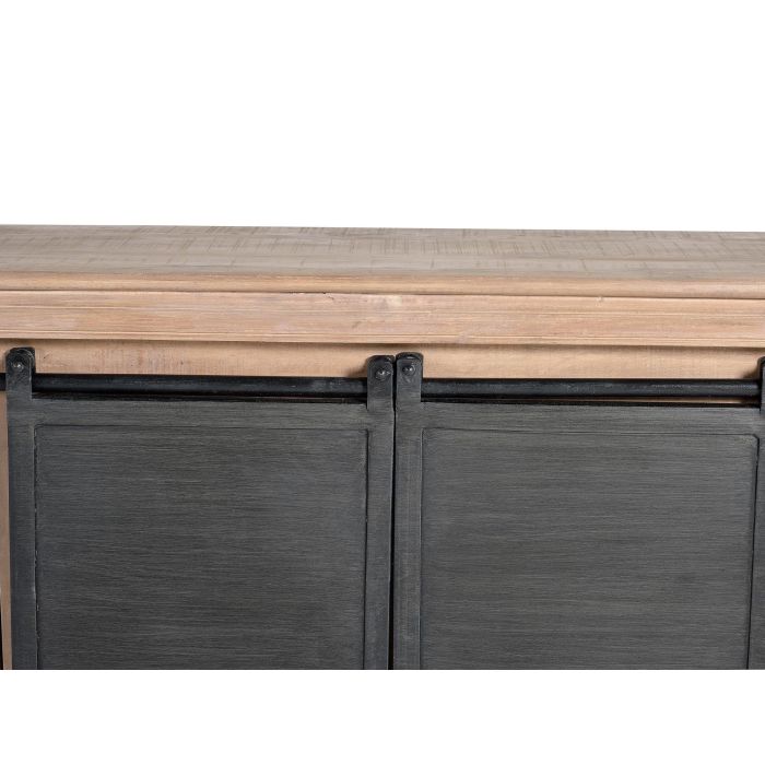 Giner y Colomer Mueble TV Madera de Mango y Patas Metal Natural Gris 150 cm 3