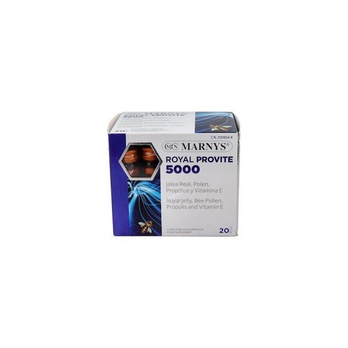 MARNYS Royal Provite 5000, Jalea Real, Polen, Propóleo y Vitamina E, Energía y Vitalidad, 20 Viales Bebibles