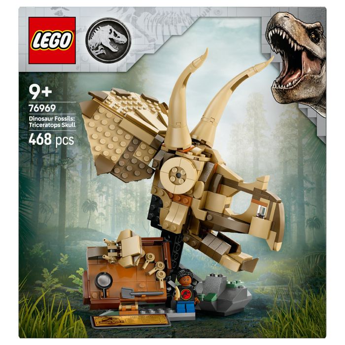 Lego Jurassic World 76969 Fósiles de dinosaurios: Cráneo de triceratops - Juego para niños de 9 años
