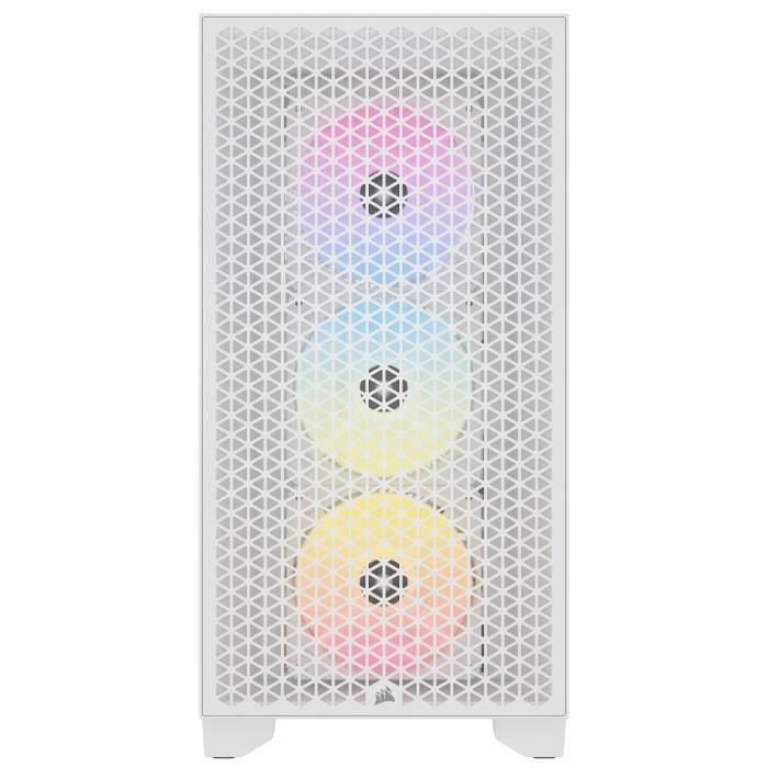 Caja de PC - CORSAIR - 3000D RGB AIRFLOW - Semitorre ATX - 3 ventiladores AR120 RGB - Blanco - (CC-9011256-WW) 1 Caja de PC - CORSAIR - 3000D RGB AIRFLOW - Semitorre ATX - 3 ventiladores AR120 RGB - Blanco - (CC-9011256-WW) 1