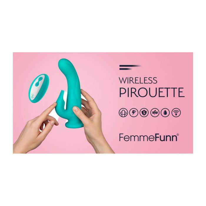 Vibrador Doble Estimulación FemmeFunn Pirouette Turquesa 6 Vibrador Doble Estimulación FemmeFunn Pirouette Turquesa 6