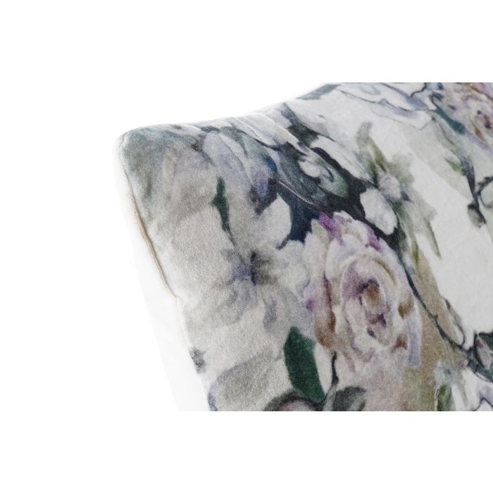 DKD Home Decor Cojín Decorativo Shabby Chic con Diseño Floral Multicolor de Algodón 45x45 cm (2 Unidades) con Cremallera 1