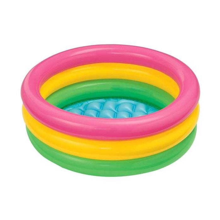 Intex Piscina Hinchable 3 Aros Colores con Suelo Hinchable para Niños de 1 a 3 Años, 86x25 cm 3