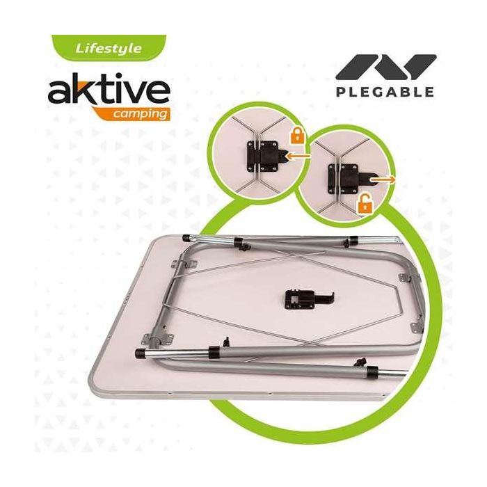 Color Baby Mesa de Camping Regulable en Altura 80x60xh50/69 cm 4