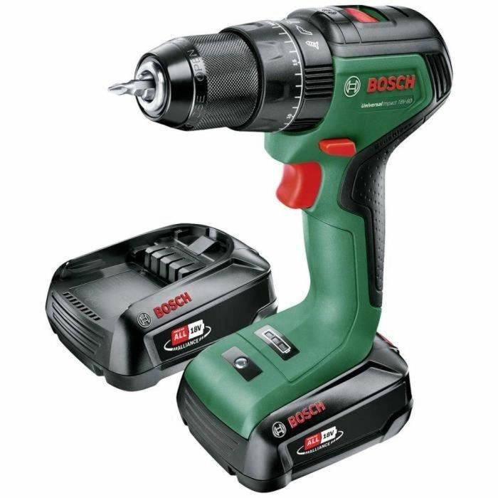 Bosch AUC4053423231717 Taladro Atornillador UniversalImpact 18V-60 con 2 Baterías 2.0Ah y Cargador AL 18V-20 0 Bosch AUC4053423231717 Taladro Atornillador UniversalImpact 18V-60 con 2 Baterías 2.0Ah y Cargador AL 18V-20 0