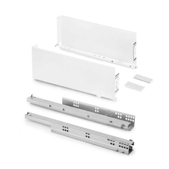 Emuca Cajón exterior Simplex 25kg de altura 159mm, profundidad 440mm, Acero, Pintado blanco