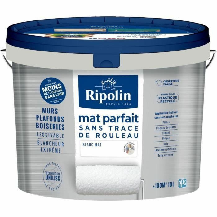 Ripolin 441726 - Pintura para Paredes y Techos - Blanco Mate - 10 L