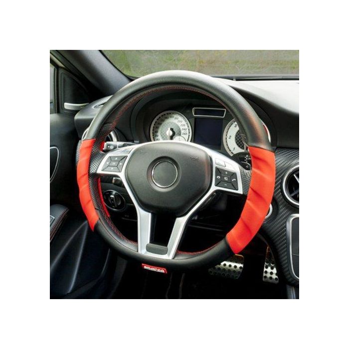 SPC Funda Volante Rojo-Negro CS10 SPC1102L Universal Antideslizante 100% Polyester