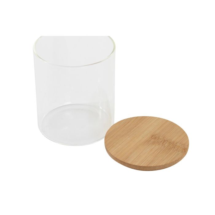 DKD Home Decor Juego de 3 Botes Recipientes de Almacenamiento Básicos de Borosilicato y Bambú Natural 11x11.5x31 cm 2 DKD Home Decor Juego de 3 Botes Recipientes de Almacenamiento Básicos de Borosilicato y Bambú Natural 11x11.5x31 cm 2