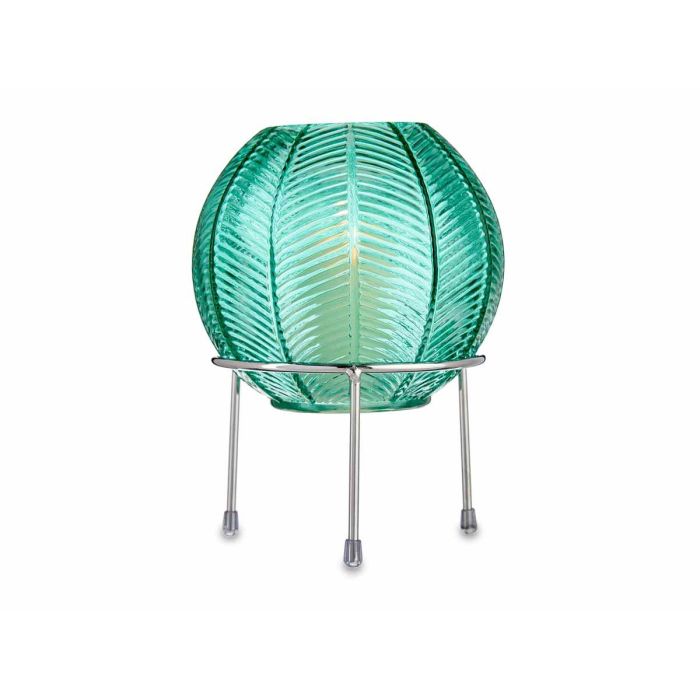 Giftdecor Jarron Bola Cristal Azul Base Metal Plata 14.5x19.5x14.5 cm (Set de 8) 3