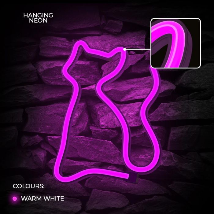 Lampara Forever Neon Led Cat Pink 2 Lampara Forever Neon Led Cat Pink 2