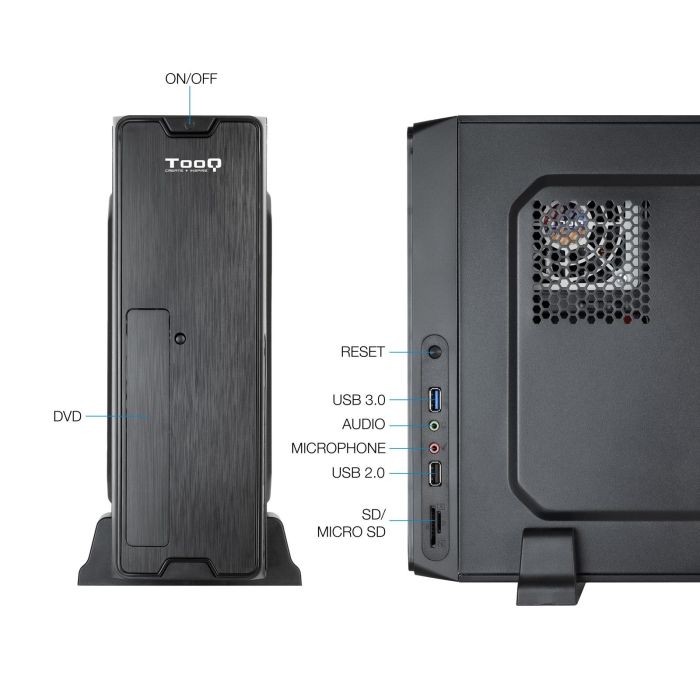TOOQ CAJA SLIM MATX TQC-3007U3CD 500W LECTOR TARJETAS 3 TOOQ CAJA SLIM MATX TQC-3007U3CD 500W LECTOR TARJETAS 3