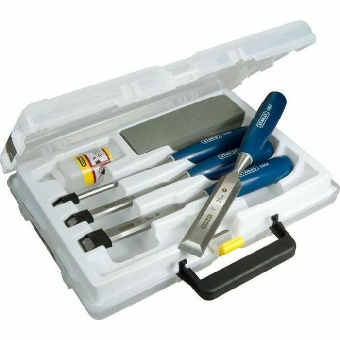 Set de cinceles Stanley 5002 Madera 6, 12, 18, 25 mm 4 Piezas 1 Set de cinceles Stanley 5002 Madera 6, 12, 18, 25 mm 4 Piezas 1
