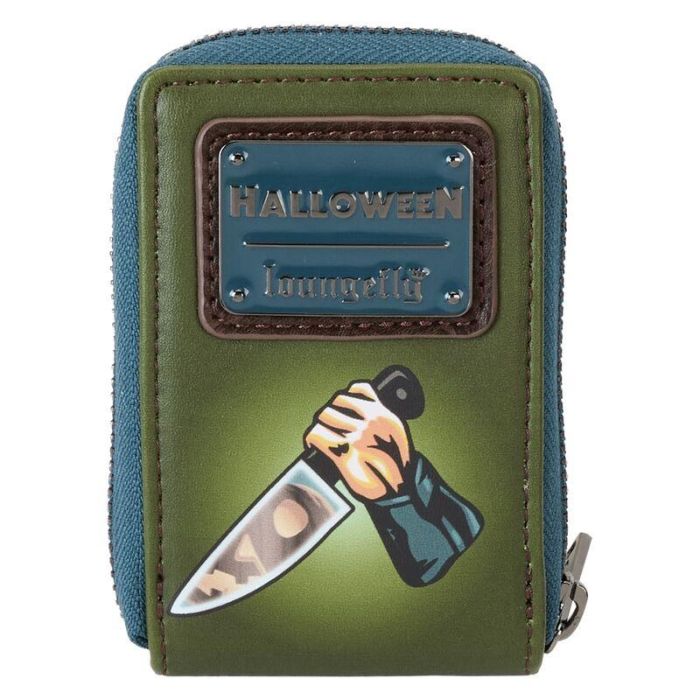 Loungefly Tarjetero Michael Myers Halloween Piel Vegana que Brilla en la Oscuridad con Ranuras para Tarjetas