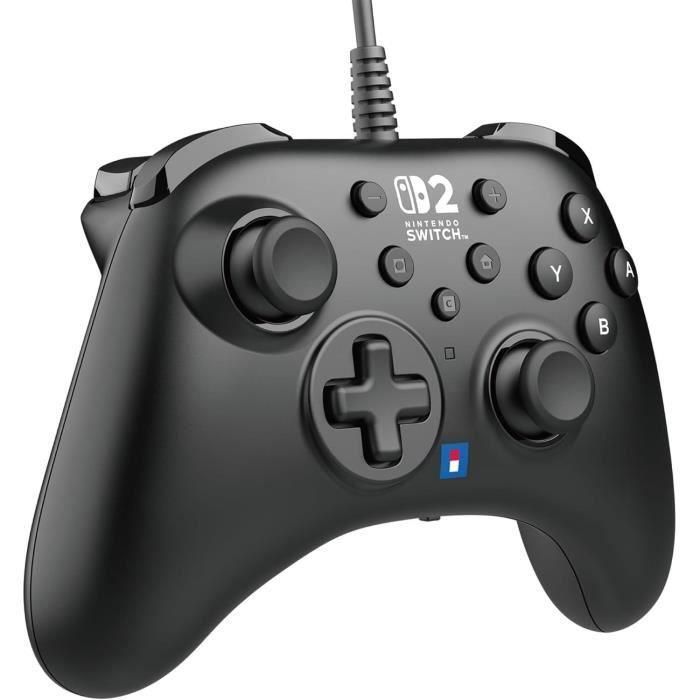 Hori 4961818039810 Mando con Cable Horipad para Nintendo Switch y Switch 2, Botón C, Botones Programables Traseros, Negro 4