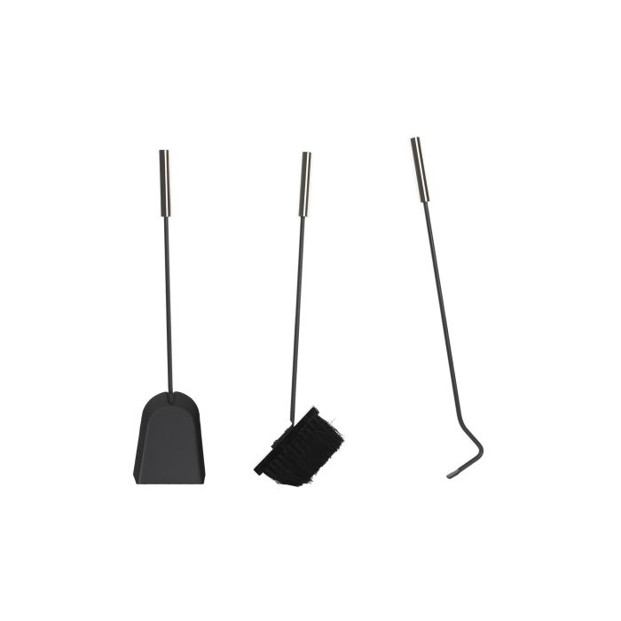 Chimenea Moderno DKD Home Decor Negro 2 x 51 x 11 cm Set de 3 3 Chimenea Moderno DKD Home Decor Negro 2 x 51 x 11 cm Set de 3 3