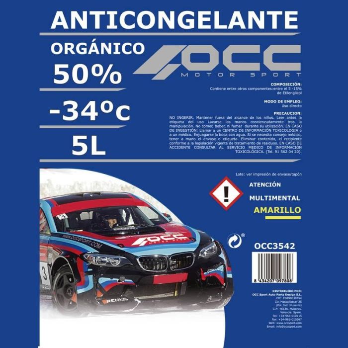 Anticongelante Amarillo G12 -34ºc 50% 5 Litros OCC3542 3 Anticongelante Amarillo G12 -34ºc 50% 5 Litros OCC3542 3