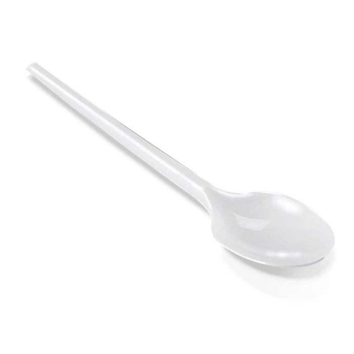 Cucharilla De Plastico Blanco Reutilizable Paquete De 100 Unidades 1