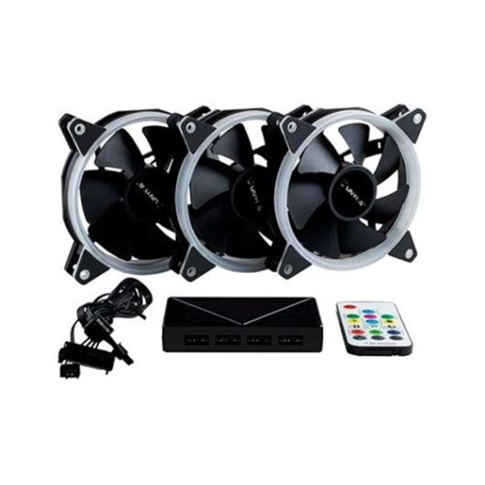 Unykach Kit Ventiladores CPU Gaming LED ARGB 3x120mm - 16 dB, Hydraulic Bearing, 1500 RPM 2