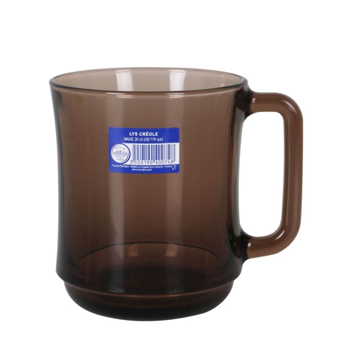 Duralex Mug Apilable Lys Creole 31 cl - Taza de Vidrio para Bebidas Calientes y Frías 10x8x10 cm (12 Unidades) 4