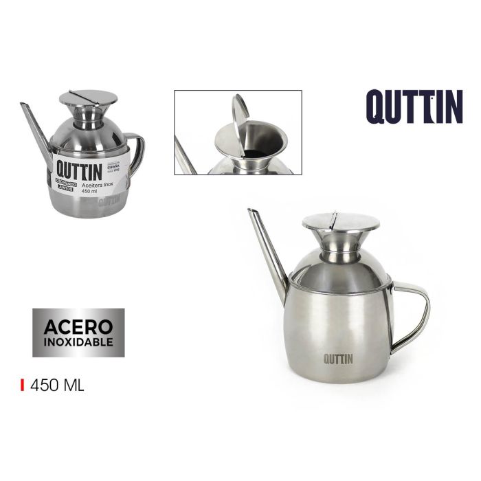 Aceitera de acero inoxidable Quttin 450 ml (12 Unidades) Aceitera de acero inoxidable Quttin 450 ml (12 Unidades)