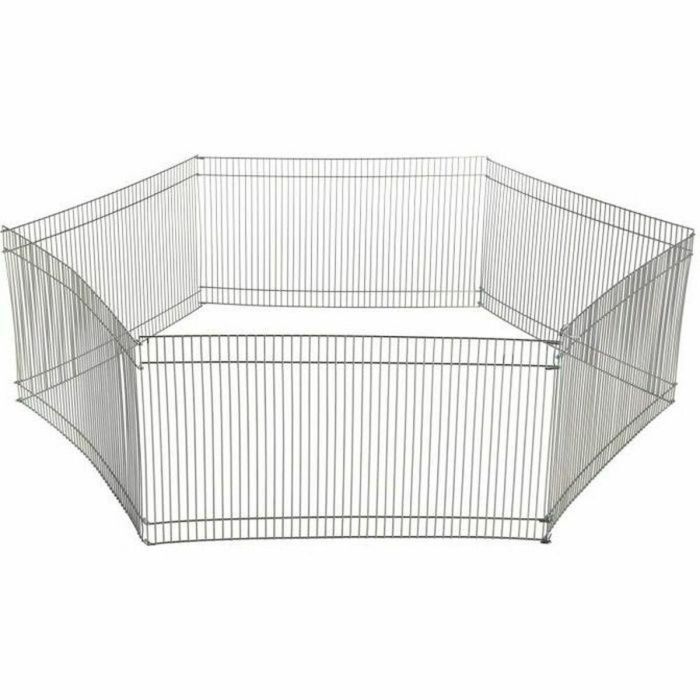 Trixie Caja Metálica Galvanizada para Animales Pequeños - Parque Extensible Ø90cm - Gran Espacio de Libertad Interior con 6 Elementos