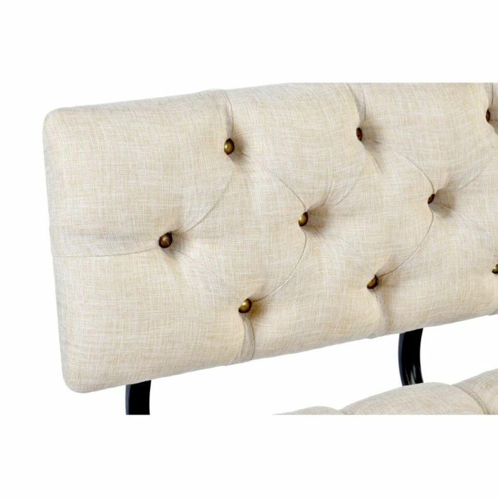 Banqueta DKD Home Decor   Abeto Negro Beige Marrón Poliéster (100 x 51 x 77 cm) 1