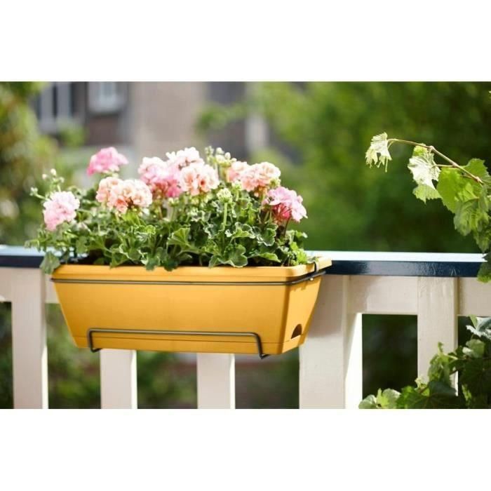 Elho Barcelona Balconier Allin1 50 - Amarillo - L 50 x B 28 x H 19 cm - Balcón exterior - 100% reciclado 2 Elho Barcelona Balconier Allin1 50 - Amarillo - L 50 x B 28 x H 19 cm - Balcón exterior - 100% reciclado 2