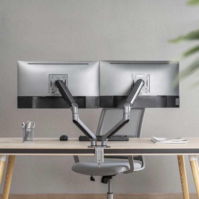 TooQ DB4132TNR-G Soporte de Mesa para 2 Monitores, Giratorio e Inclinable, VESA 75/100, 17-32", hasta 9kg por brazo 5 TooQ DB4132TNR-G Soporte de Mesa para 2 Monitores, Giratorio e Inclinable, VESA 75/100, 17-32", hasta 9kg por brazo 5