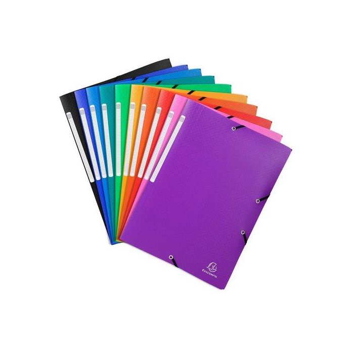 Carpeta De Gomas Y Solapas Exacompta Pp Opaco A4 Con Etiqueta Surtido