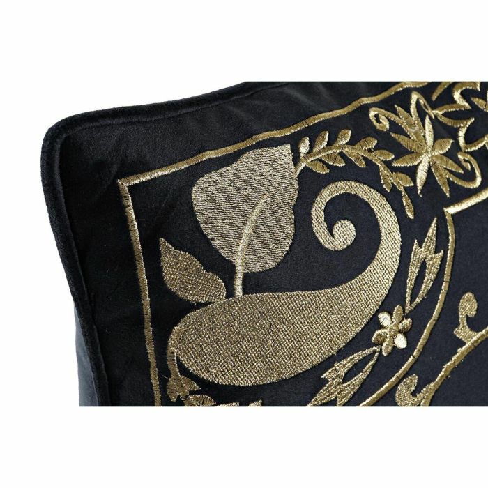 Cojin Arabe DKD Home Decor Negro Dorado 10 x 45 x 45 cm 1