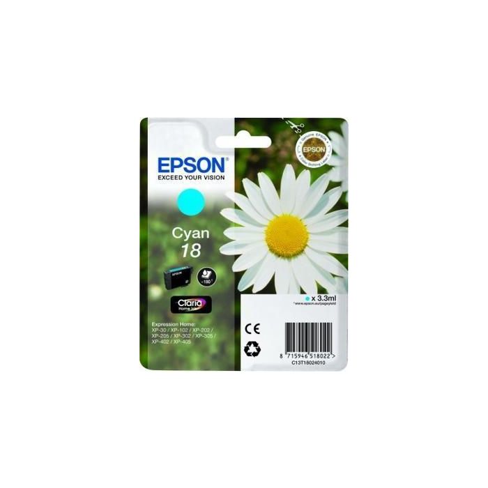Epson Tinta Cian Nº18 para Expression Home Xp-102, Xp-205, Xp-305, Xp-405 (3ml)