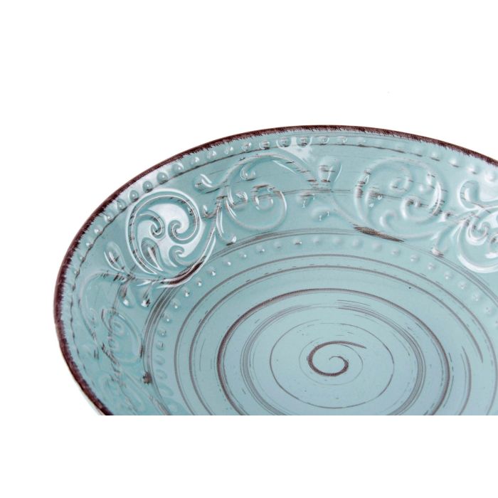 Plato Tradicional DKD Home Decor Azul 20 x 5 x 20 cm (6 Unidades) 1