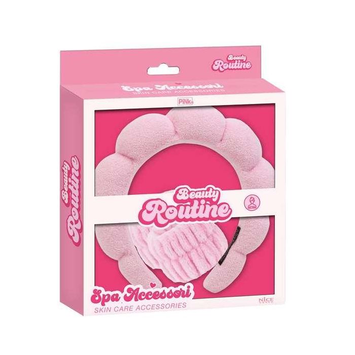Nice Spa Accesorios Cuidado Facial: Set Banda Pelo y Puños Muñequeras Antigoteo para Limpieza Facial y Skincare