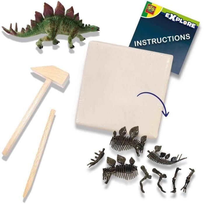 Excavación 2 en 1 de dinosaurios y esqueletos - Stegosaurus - SES CREATIVE 1 Excavación 2 en 1 de dinosaurios y esqueletos - Stegosaurus - SES CREATIVE 1