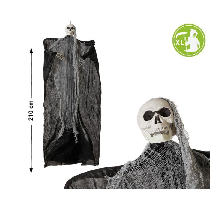 Decoración Colgante Esqueleto Con Capa XL 210 cm - Ideal para Halloween, Entradas y Jardines