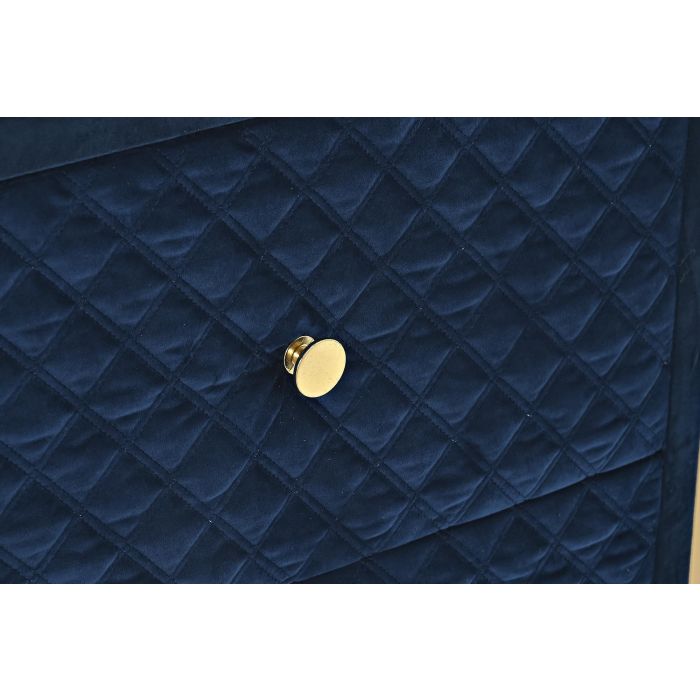 DKD Home Decor Mesita de Noche Glam Azul Dorado con 2 Cajones, en Velvet y Cristal, 60x35x74 cm 2 DKD Home Decor Mesita de Noche Glam Azul Dorado con 2 Cajones, en Velvet y Cristal, 60x35x74 cm 2