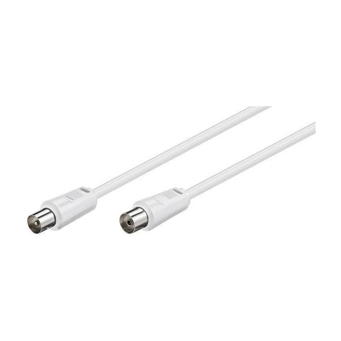 MicroConnect COAX050W Cable Coaxial M-F 5m Blanco 75 Ohm para Antena y AV – Conexión Óptima y Confiable