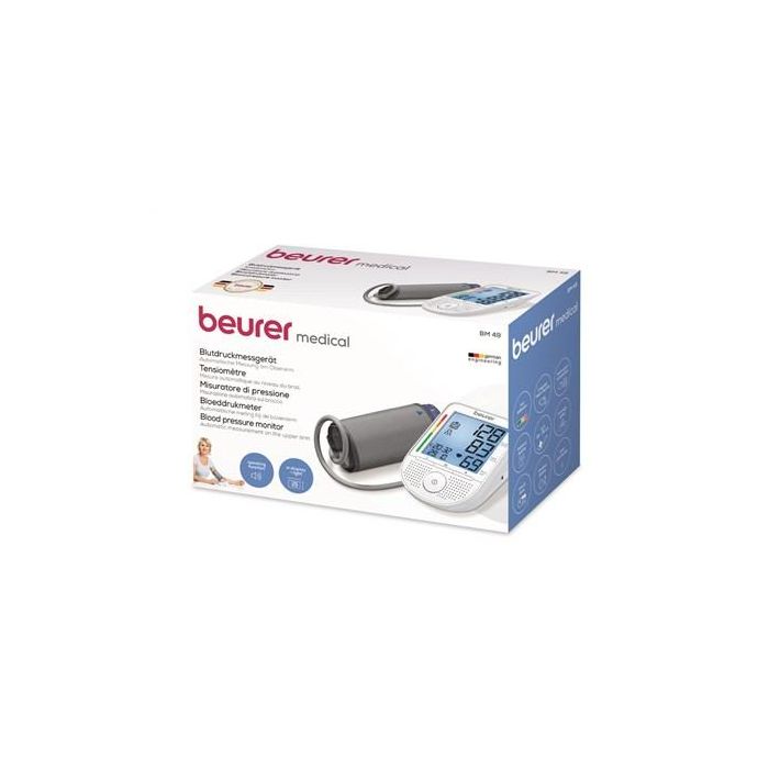 Beurer BM-49 Tensiómetro de Brazo con Voz, Pantalla LCD, Automático, Detección de Ritmo Cardíaco, 4 Idiomas - Ref. 656.40 2 Beurer BM-49 Tensiómetro de Brazo con Voz, Pantalla LCD, Automático, Detección de Ritmo Cardíaco, 4 Idiomas - Ref. 656.40 2